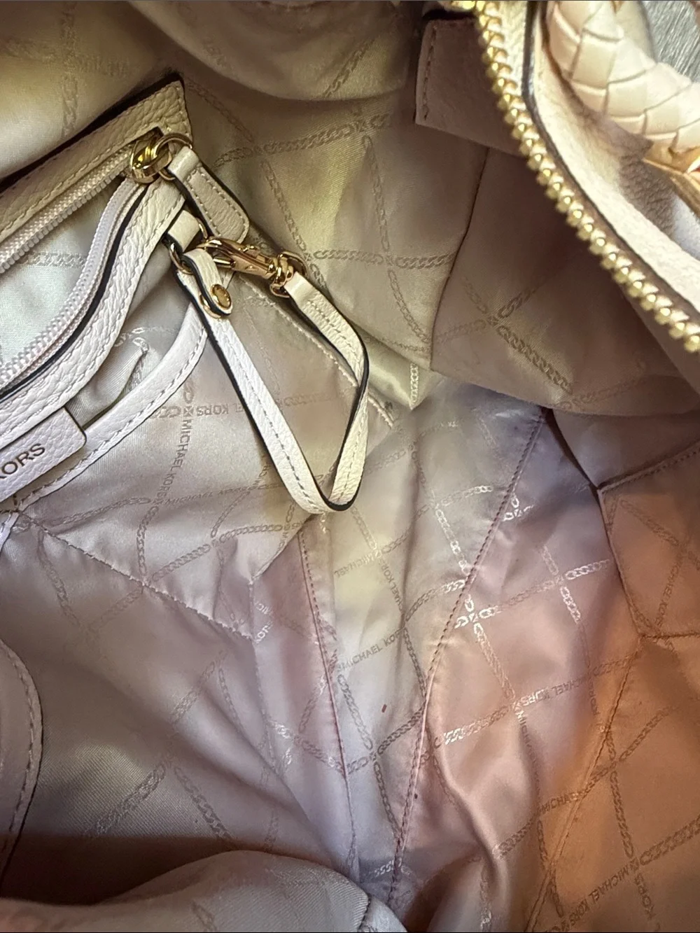 Michael Kors Blush Pebbled Leather Hobo with Braided Strap